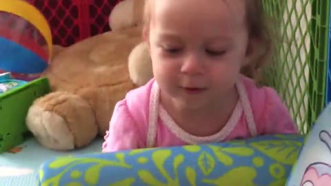 Twin baby girls struggle to move their couch like two movers