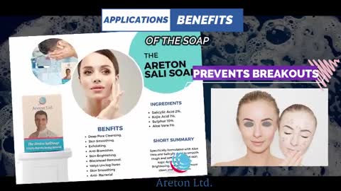 The Areton Salicylic Acid Soap with Kojic Acid,Sulphur,Aloe Vera for Skin Care
