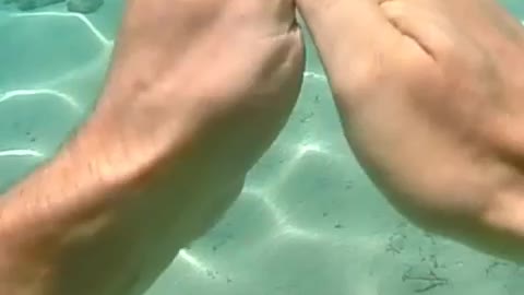 Underwater swimming in slow motion