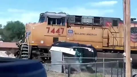 Stuck On Train Railroad car crash compilation,car crashes
