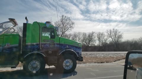 Rollover Tractor Trailer accident on I-35 in Kansas