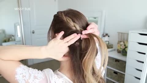 French braid side bun/santosh