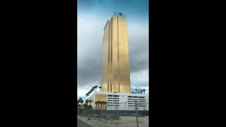 Flashy exterior of Trump International Hotel Las Vegas