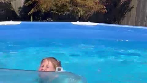 Mia in the pool