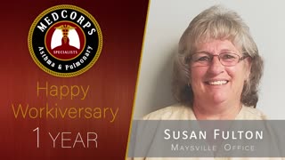 Happy 1 year work anniversary to Susan Fulton