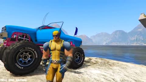 SPIDERMAN CARS Monster Trucks Mega Rampa Challenge ! SUPERHERO HULK Iron Man Goku Racing - GTA V