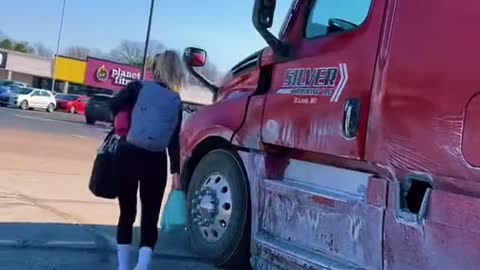 She drives a big truck but still keeps exercising every day