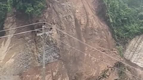 Landslide near a school towards Chitwan, Nepal