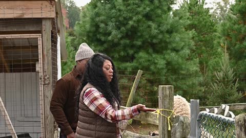 She was super happy while feeding foods to sheeps