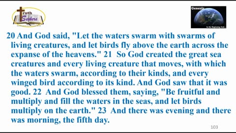 Genesis – Chapter 1:1-31 - The Creation Week – God Creates Living Creatures (Lesson #4)