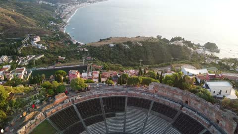 Taormina Sicily Italy - View From Drone