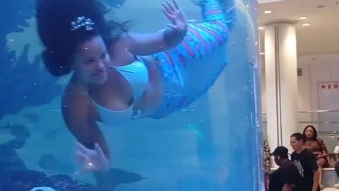 A South African professional mermaid had a brief scare while swimming