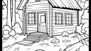 Log Cabin Coloring Book