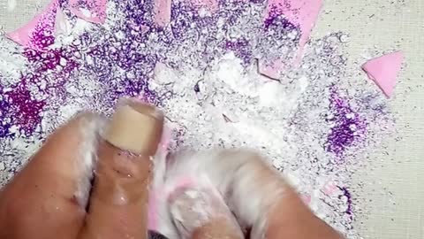 ASMR Dyed Light Pink Plaster With Pink Glitter, Glitter & More Glitter, With Cornstarch