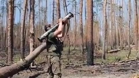 AFU soldier with a grenade launcher. "Monkey and glasses."