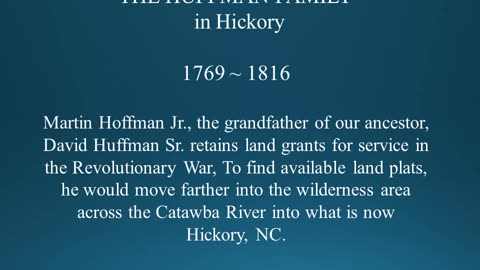 The Huffmans who settled North Carolina