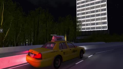 Taxi drive at night