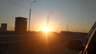 Beautiful sunset in Novosibirsk