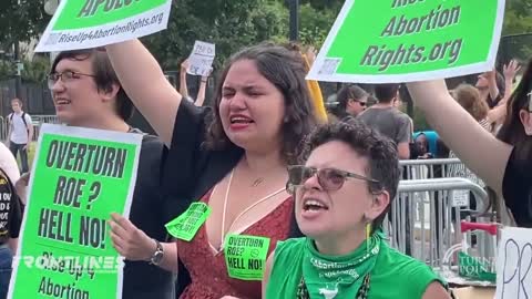 Pro-abortion protesters cry outside the Supreme Court over Roe v Wade n Go Naked 🙄