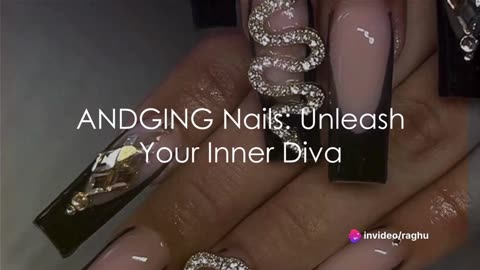 Glamorous Gold & Glitter: ANDGING French Tip Press On Nails - Perfect for Weddings!