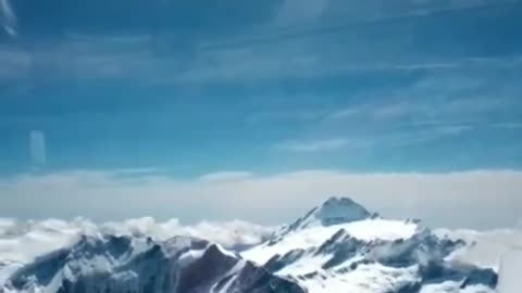 Flying over franz Josef Glacier New Zealand