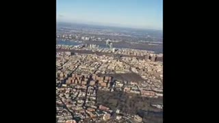 View of Manhattan ny from window plane