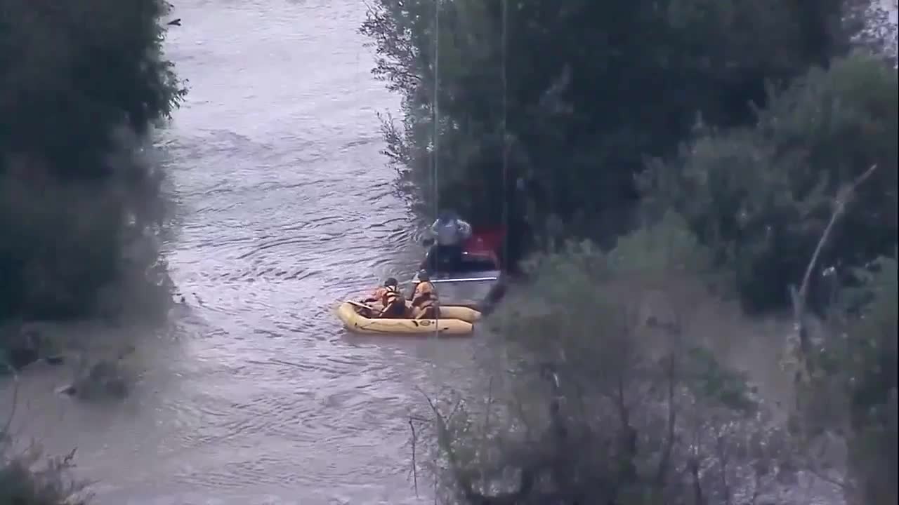 Trapped driver rescued from flood
