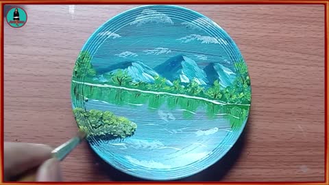 Beautiful Lake Scenery Painting | Acrylic Paints| Arts Time