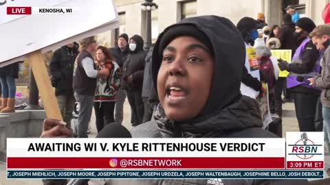 A protester outside the Kenosha courthouse explains why she will not vote for Biden