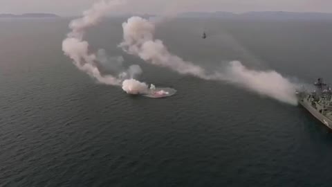 Russian Cruise Missile Spins Out Of Control Before Crashing Near The Destroyer That Launched It