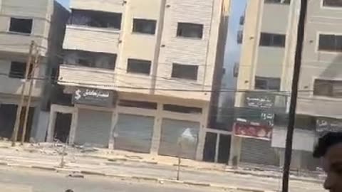 Footage of a bombing in Sheikh Zayed Square North of Gaza: