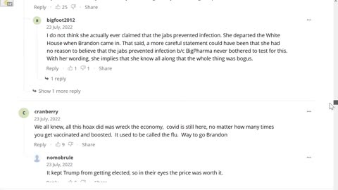 Comments to fox news article where Birx says she knew the vax wouldn't prevent infection