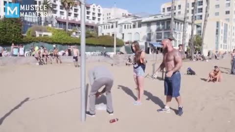 Prank Bodybuilder - Old Man Street Workout video