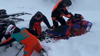 Snowmobile Pull Doesn't Go as Planned