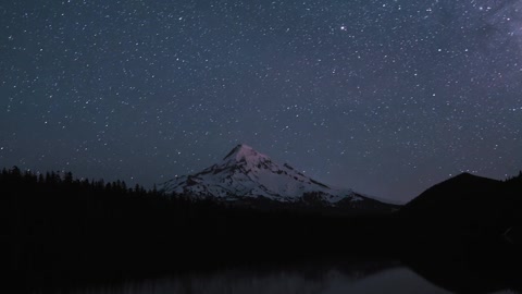 Beautiful time-lapse of Milky way galaxy over mountain