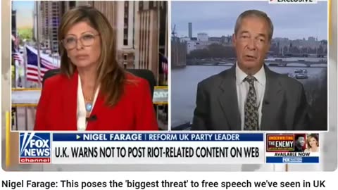 August 11, 2024 Nigel Farage This poses the "biggest threat" to free speech we've seen in UK history