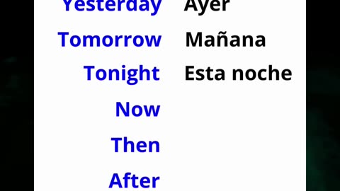 Spanish Time Vocabulary|| Time Related Vocabulary in #shorts #spanish #reels #education
