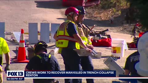 Crews recover body of man killed in Renton trench collapse _ FOX 13 Seattle