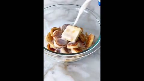 Creative US man cooks mini pancakes to eat with milk like a bowl of cereal