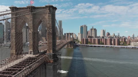 The Brooklyn Bridge in New York USA.