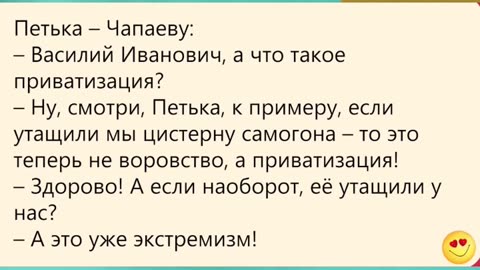 Анекдот про Чапаева и приватизацию 😂 / самые смешные анекдоты