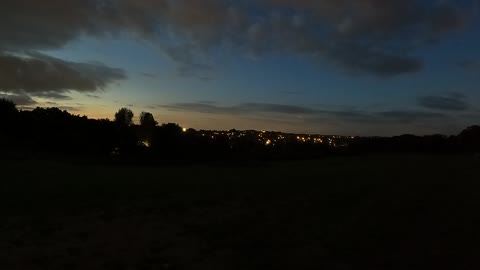 Night time overlooking East Grinstead from Evergreen campsite. Nightlapse GoPro