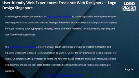User-friendly Experience: Freelance Web Designers — Logo Design Singapore