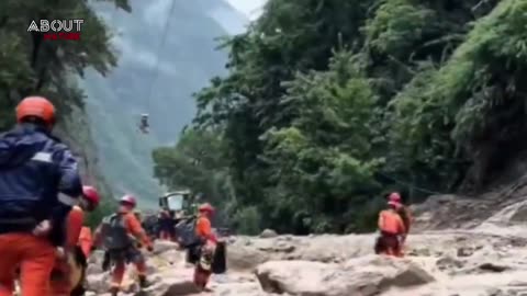 Bridge collapse in china flash floods and landlides destroy bridges and houses in Sichuan