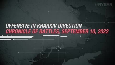 Video zachycující na animované mapě průběh bojů dne 10.9.2022