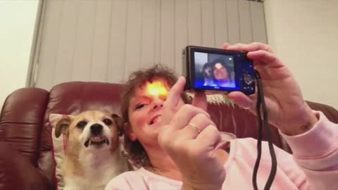 Narcissistic Dog Flashes Teeth At The Camera For A Selfie