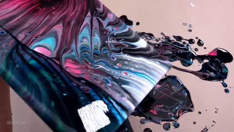 Painting with Hand-Nail Brush and Fluid Acrylics 💎 Acrylic pour Painting