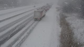 Highway 401 Pile-Up Filmed from Overpass