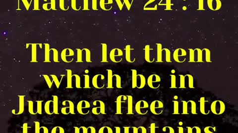 Jesus Said... Then let them which be in Judaea flee into the mountains