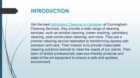 Get the best Upholstery Cleaning in Campden